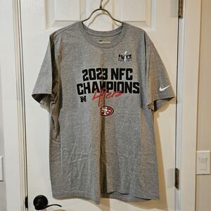 Nike San Francisco 49er 2023 NFC Conference Champions Roster Tee Gray Men XL $40